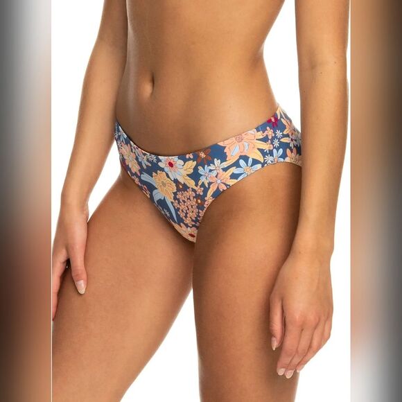 Roxy Beach Classics Hipster Bikini Bottoms Sz XS Bijou Blue New Tropic F… - Picture 3 of 16